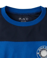 Boys Quick Dry Colorblock Mesh Football Jersey
