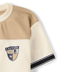 Boys Quick Dry Colorblock Mesh Football Jersey