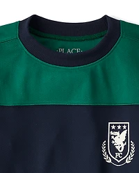 Boys Quick Dry Colorblock Mesh Football Jersey