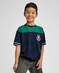 Boys Quick Dry Colorblock Mesh Football Jersey