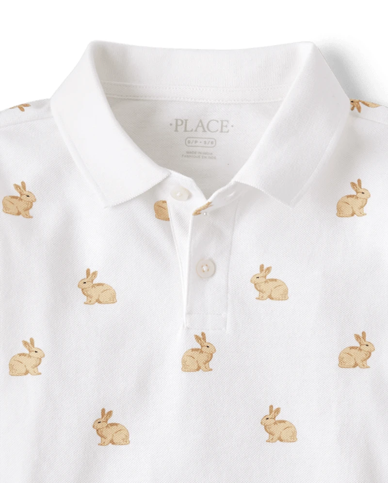 Boys Bunny Soft Pique Polo