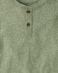 Boys Marled Henley Top