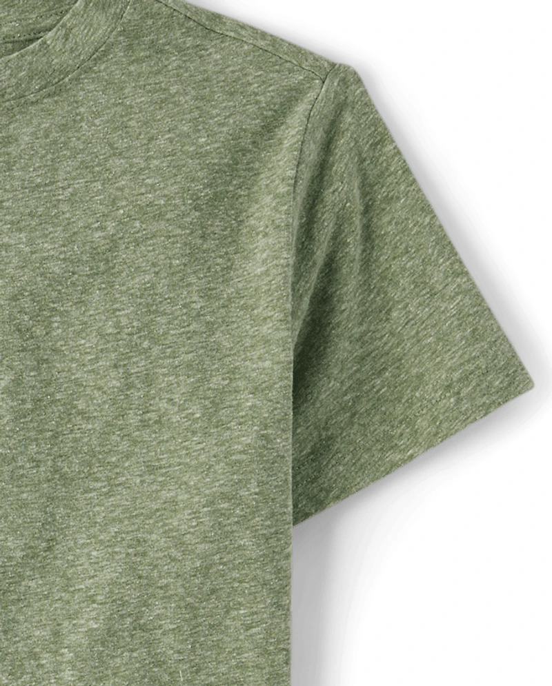 Boys Marled Henley Top