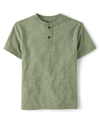 Boys Marled Henley Top