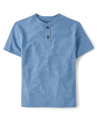 Boys Marled Henley Top