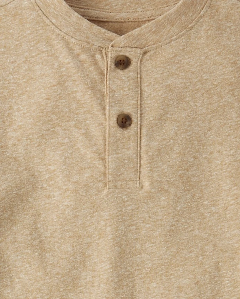 Boys Marled Henley Top