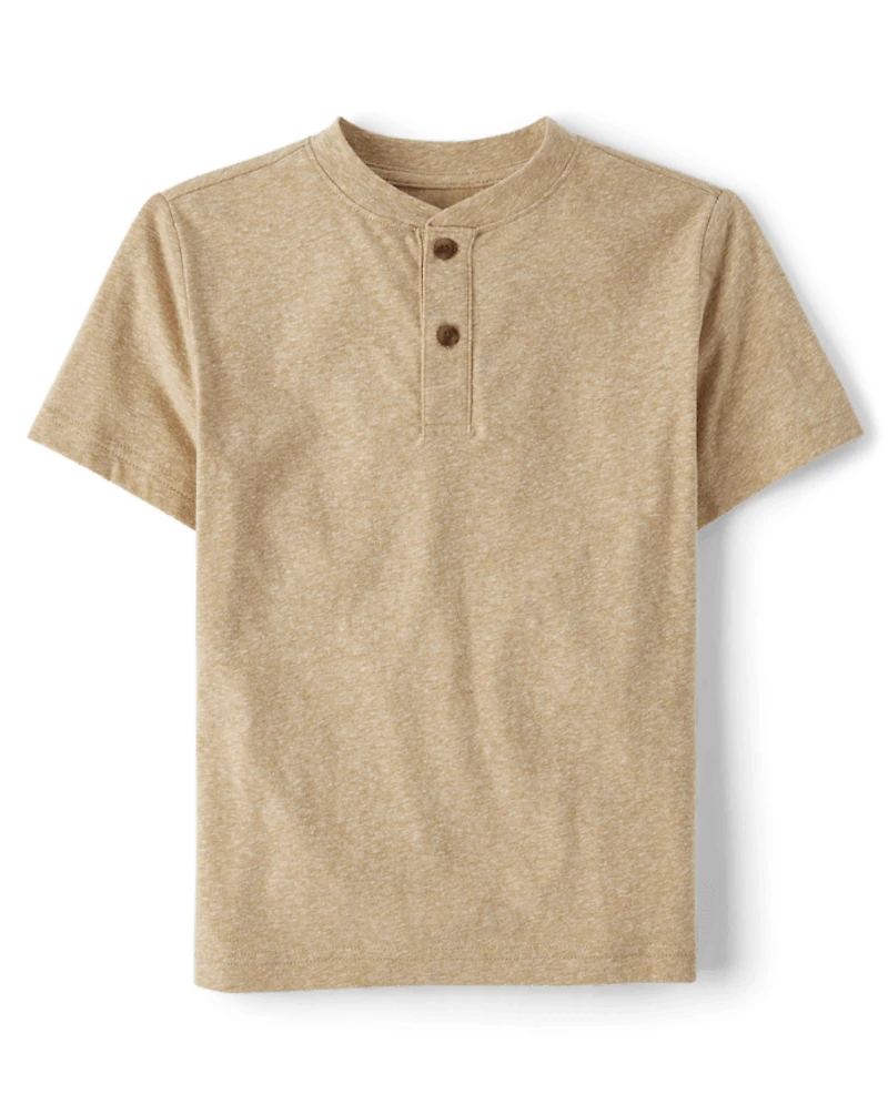 Boys Marled Henley Top