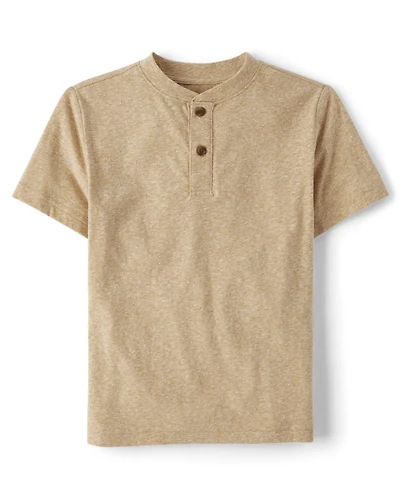 Boys Marled Henley Top