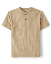 Boys Marled Henley Top