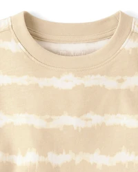 T-shirt rayé tie-dye pour garçon