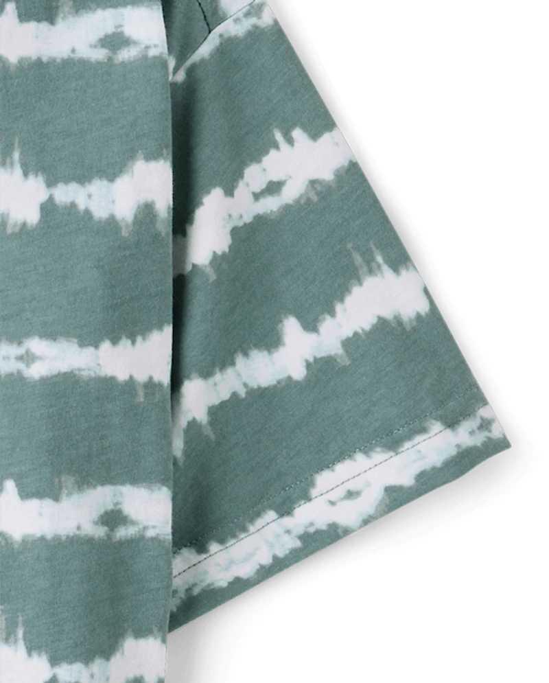 Boys Tie Dye Striped Tee