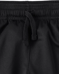 Boys Quick Dry Contrast Hem Mesh Active Shorts