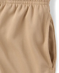 Boys Quick Dry Contrast Hem Mesh Active Shorts