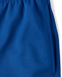 Boys Quick Dry Contrast Hem Mesh Active Shorts