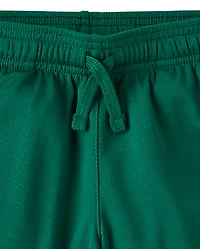 Boys Quick Dry Contrast Hem Mesh Active Shorts