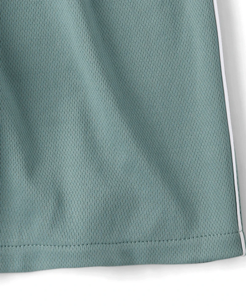 Kids Quick Dry Side Stripe Mesh Active Shorts