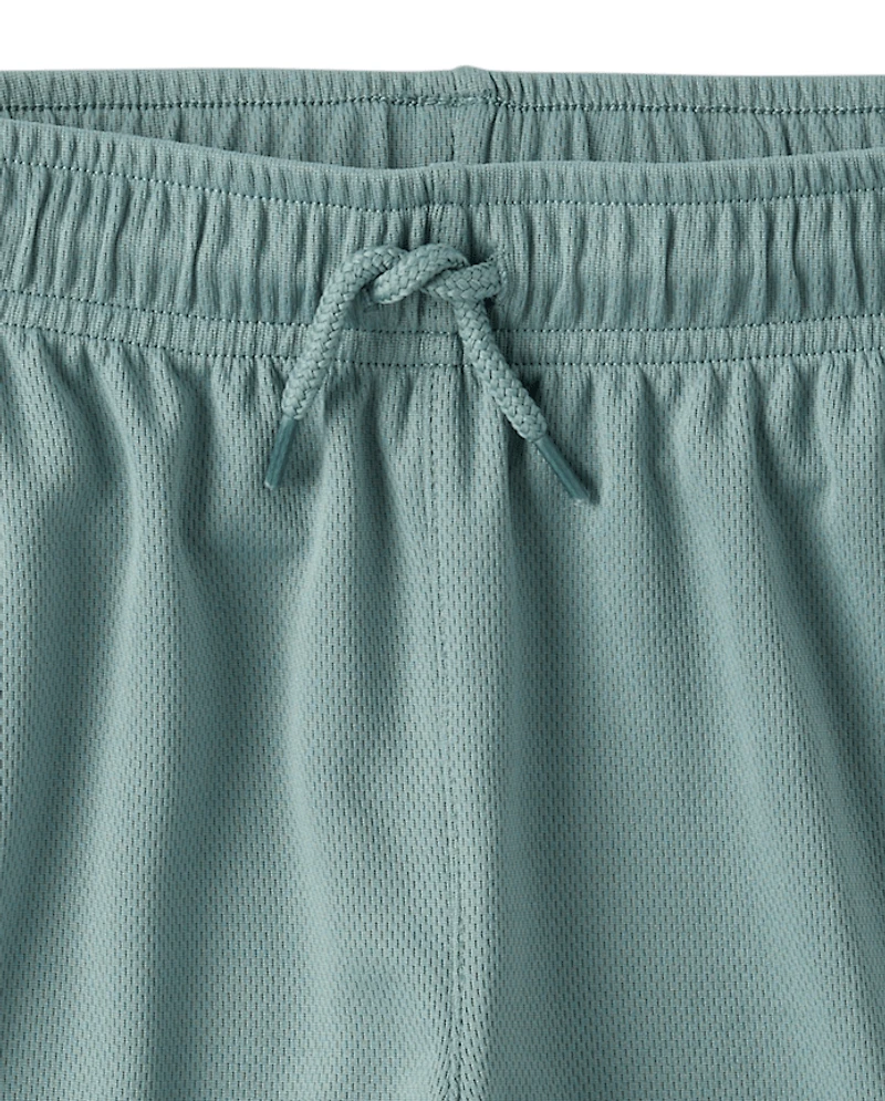 Kids Quick Dry Side Stripe Mesh Active Shorts