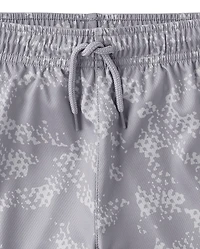 Kids Quick Dry Print Mesh Active Shorts