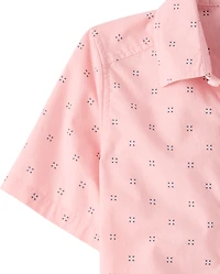 Boys Print Poplin Button Up Shirt