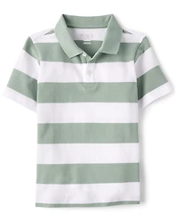 Boys Striped Soft Pique Polo