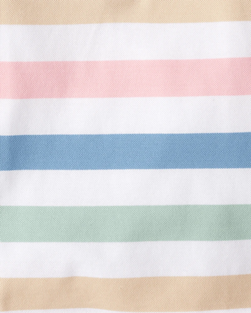 Boys Striped Soft Pique Polo