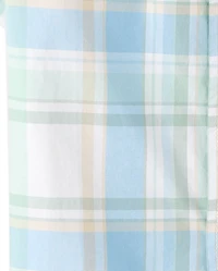 Boys Plaid Poplin Button Up Shirt