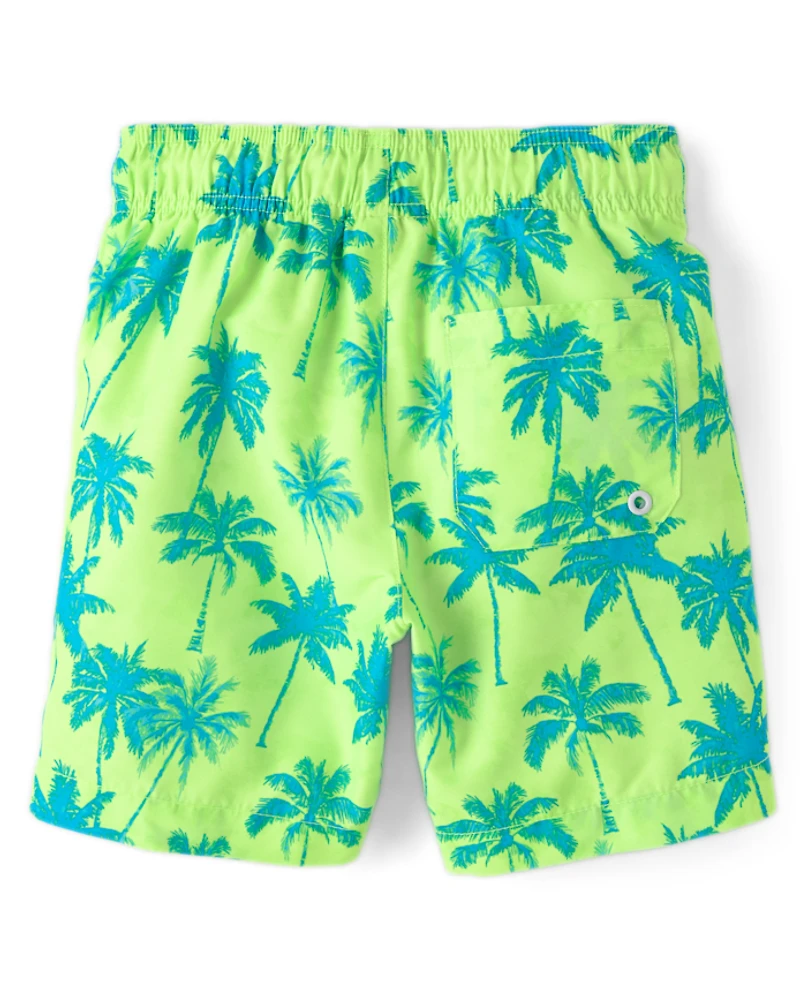 Boys Palm Tree Rashguard Swimsuit