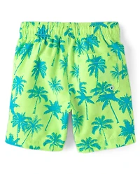 Boys Palm Tree Rashguard Swimsuit