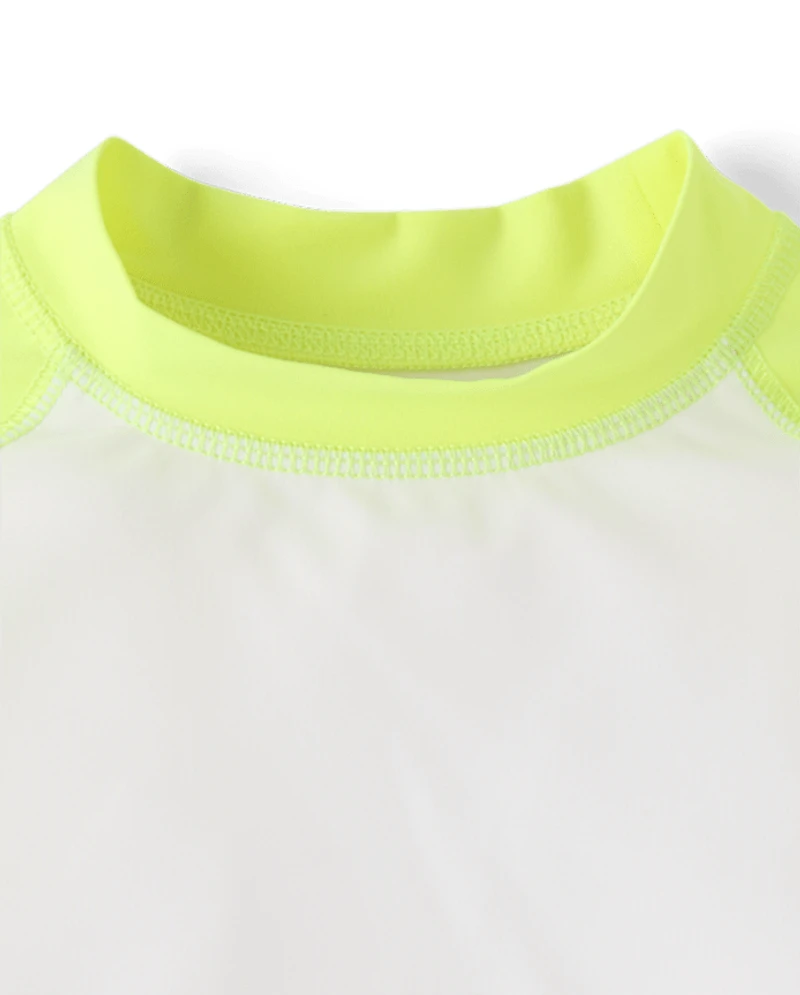 Boys Palm Tree Rashguard Swimsuit