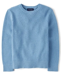 Boys Waffle Knit Sweater