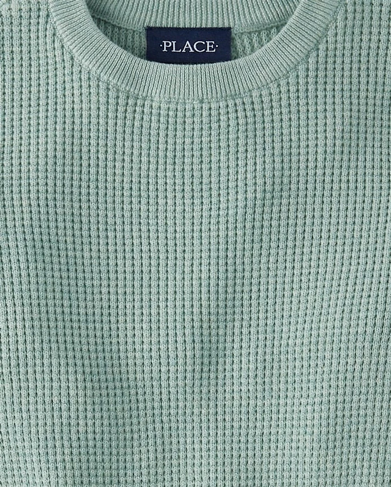 Boys Waffle Knit Sweater