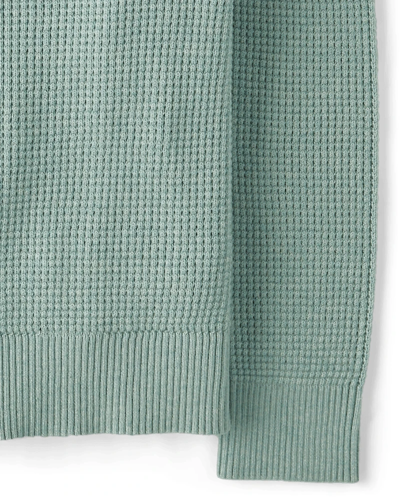 Boys Waffle Knit Sweater
