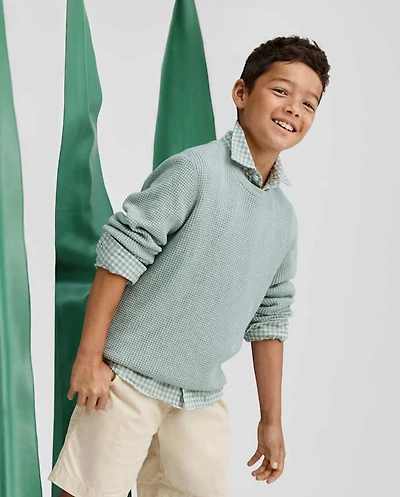 Boys Waffle Knit Sweater