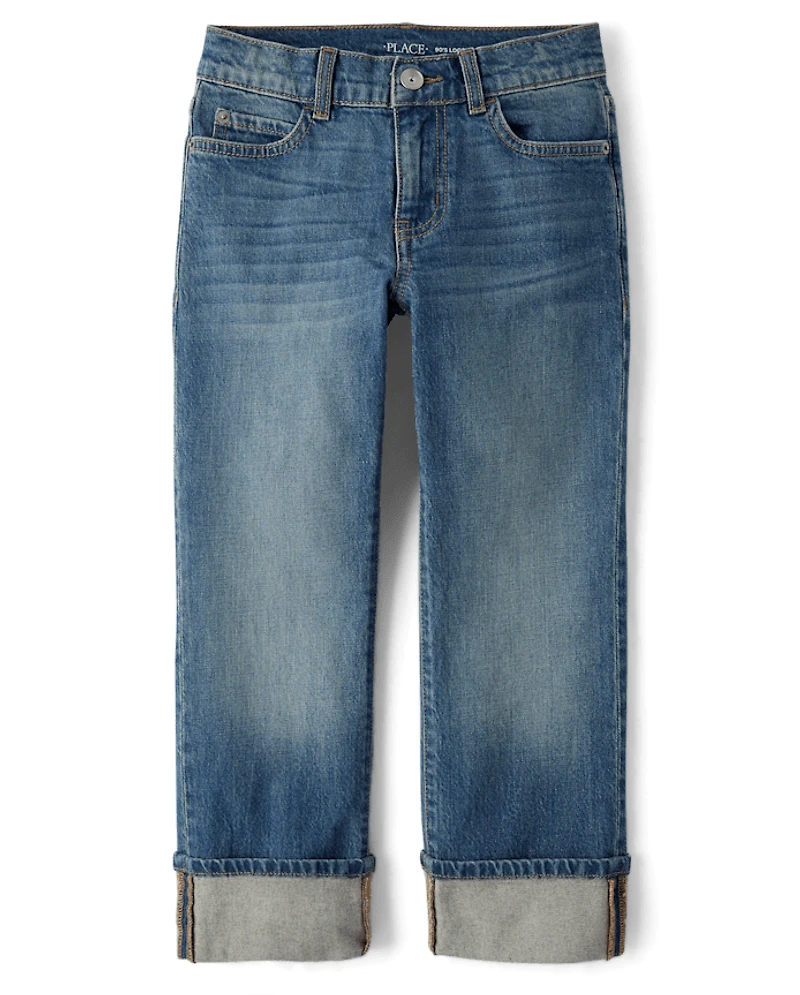 Boys Roll Cuff 90s Loose Jeans