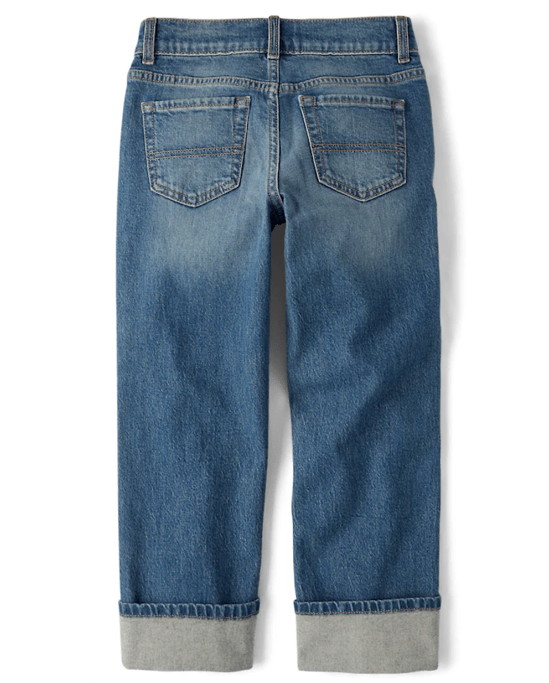 Boys Roll Cuff 90s Loose Jeans
