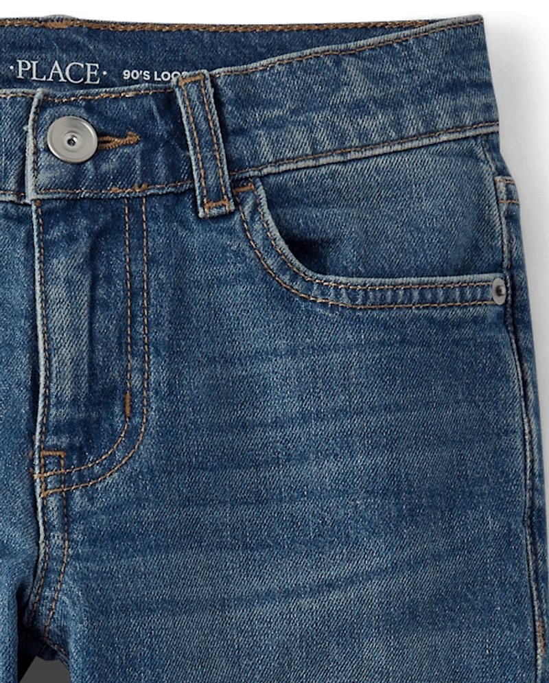 Boys Roll Cuff 90s Loose Jeans
