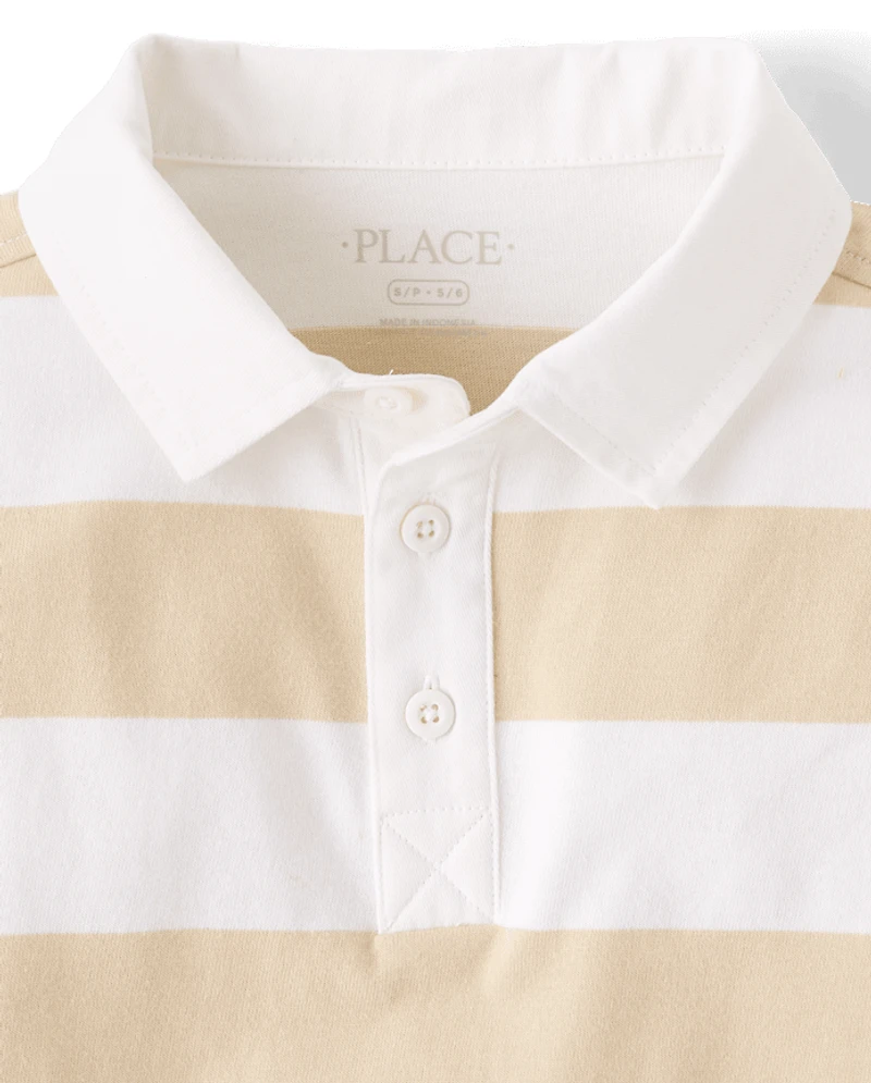 Kids Striped Rugby Polo