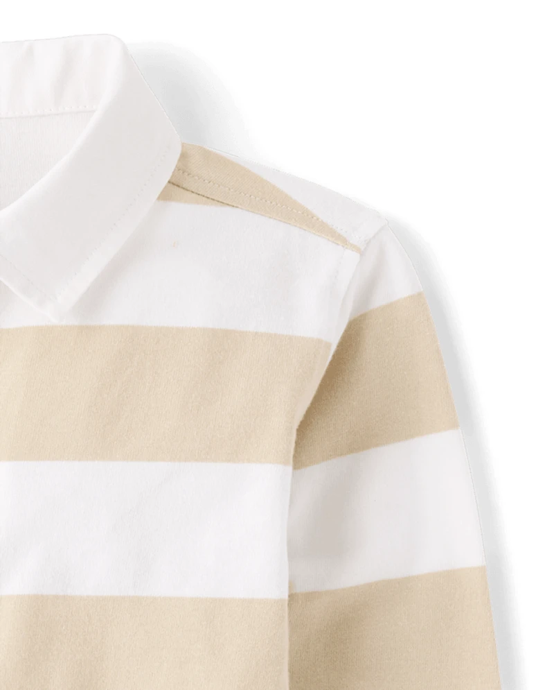 Kids Striped Rugby Polo