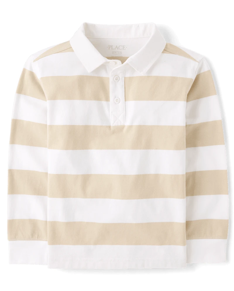 Kids Striped Rugby Polo