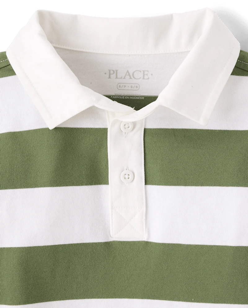 Kids Striped Rugby Polo