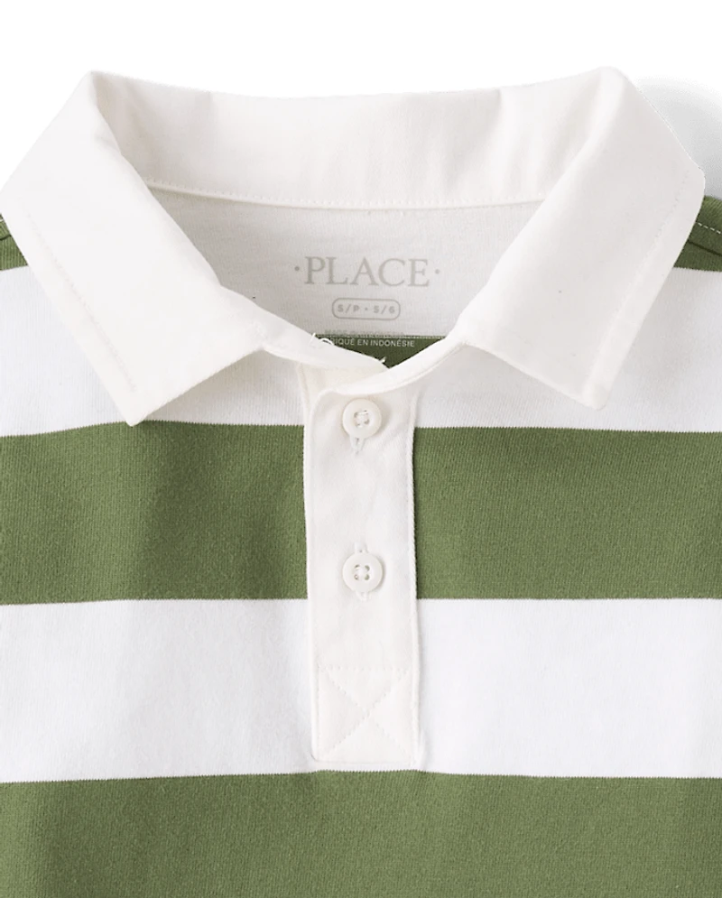 Kids Striped Rugby Polo
