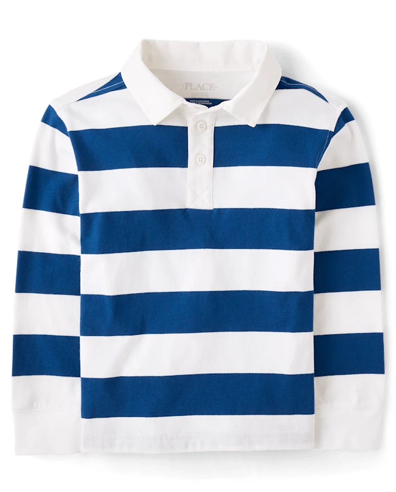 Kids Striped Rugby Polo