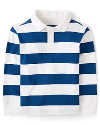 Kids Striped Rugby Polo