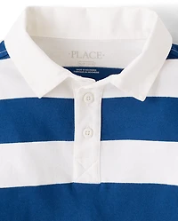 Kids Striped Rugby Polo