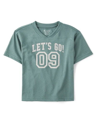 Maillot de football enfant à séchage rapide en maille graphique