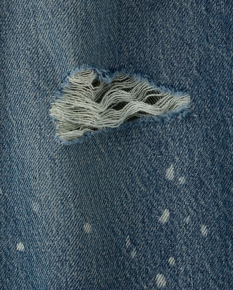 Boys Ripped Bleach Splatter Baggy Jeans