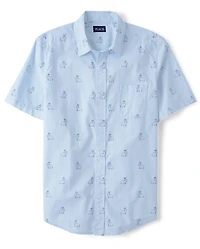Chemise à boutons en popeline motif lapin Papa et Moi pour homme