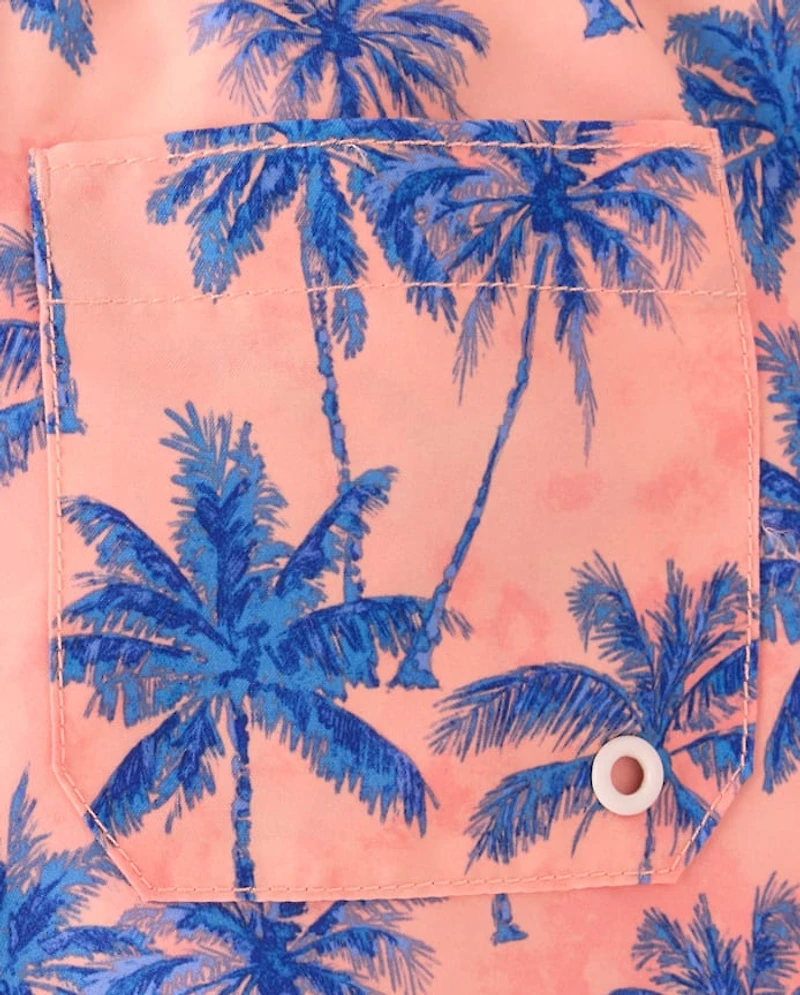 Boys Print Swim Trunks
