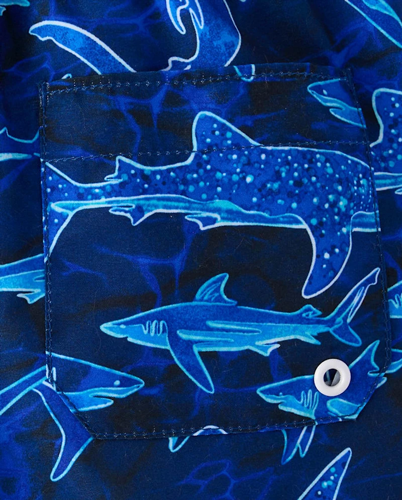 Boys Print Swim Trunks