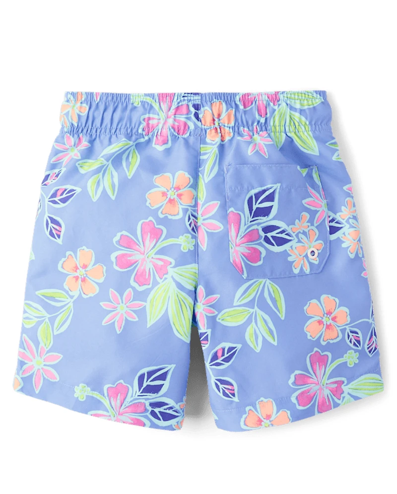 Boys Print Swim Trunks